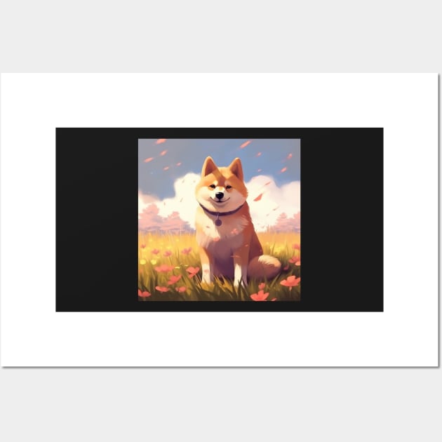 Whimsical Shiba Wonders Wall Art by Boiledpancakes